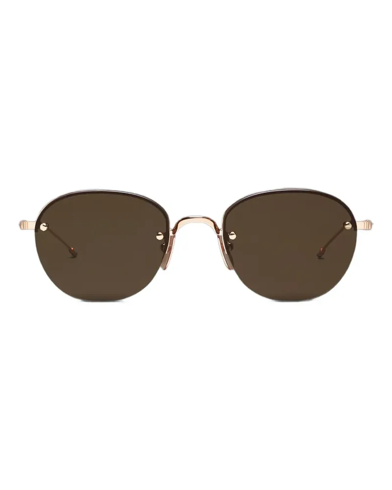 Thom Browne semi-rimless sunglasses - Gold Gold