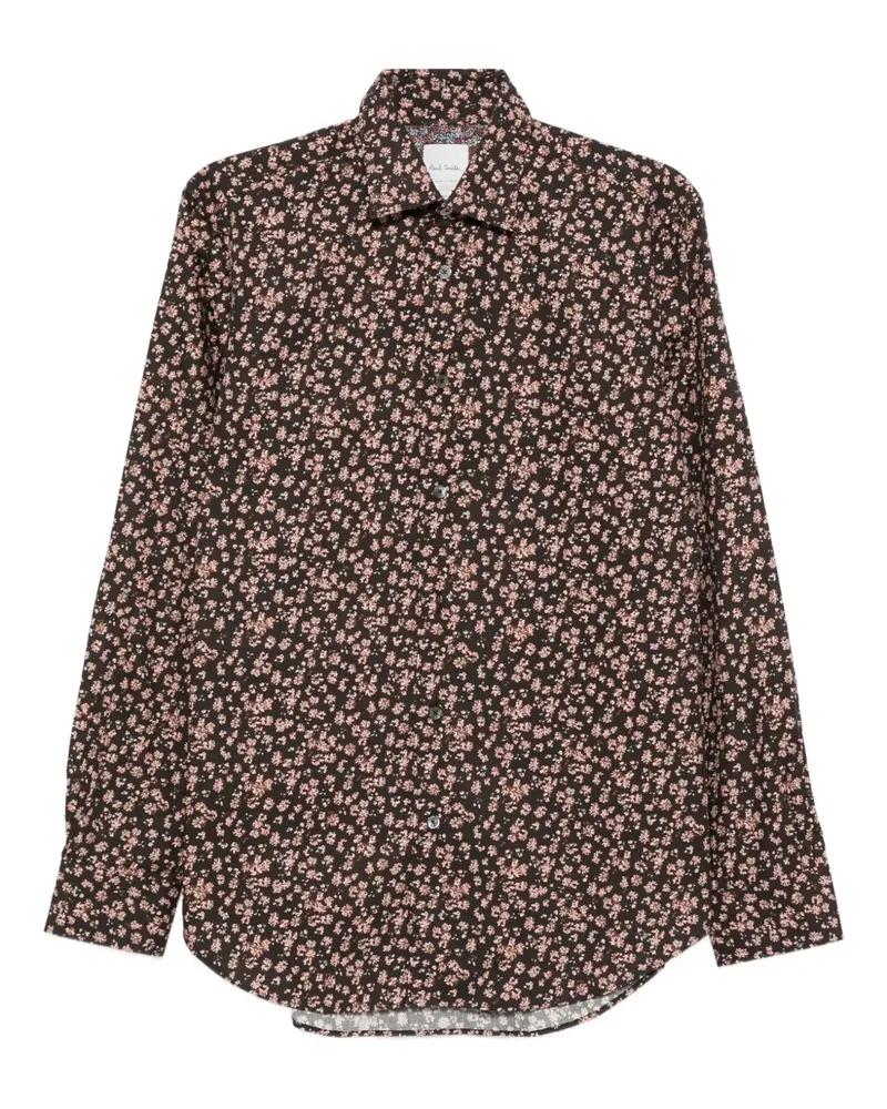 Paul Smith Hemd mit Blumen-Print - Schwarz Schwarz