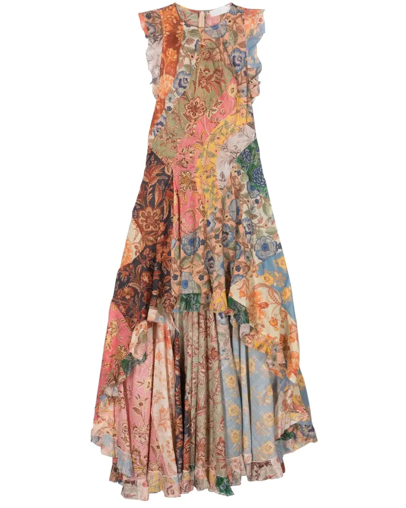Zimmermann Junie Midikleid mit Blumen-Print - Orange Orange