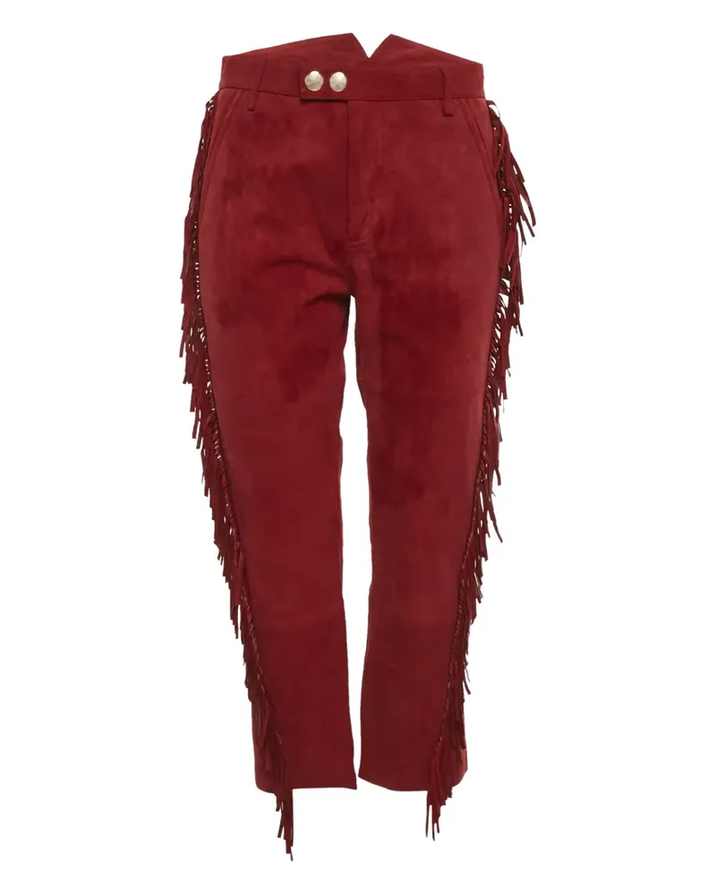 Zadig & Voltaire fringe-detail suede trousers - Rot Rot