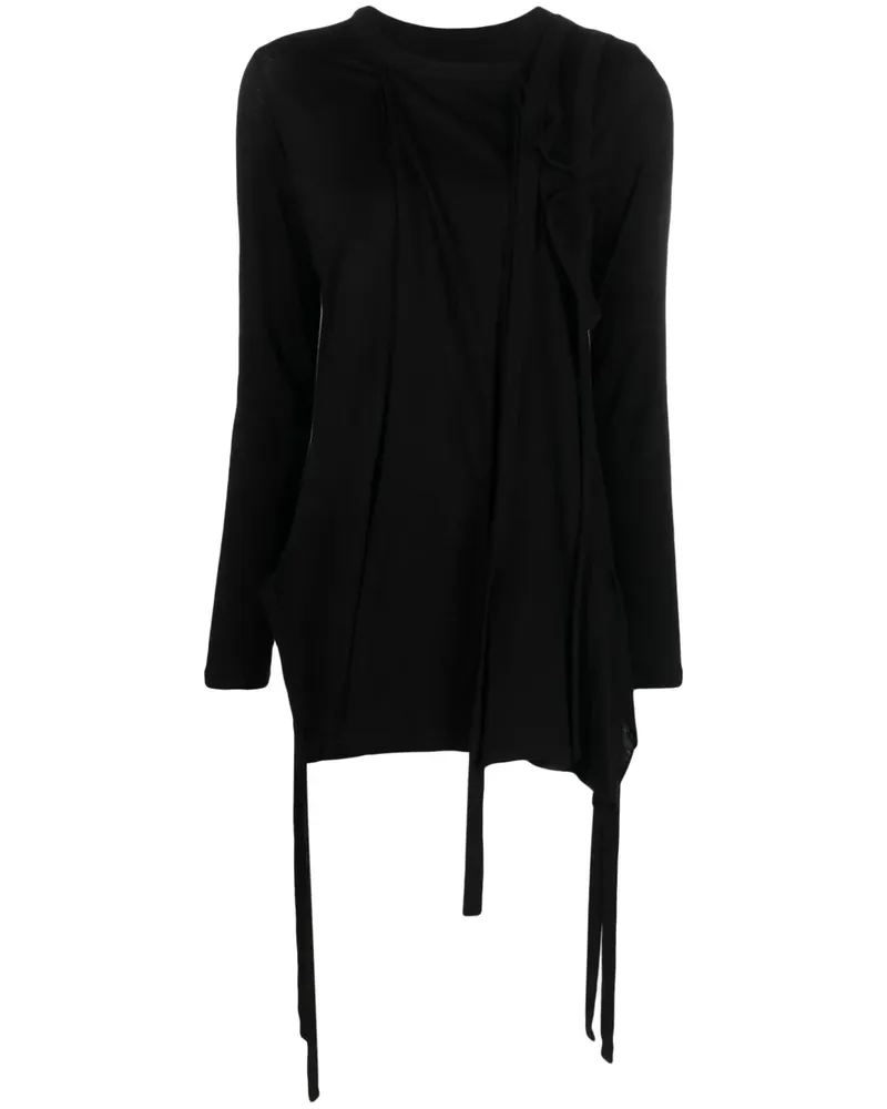 Yohji Yamamoto Sweatshirt mit Riemendetail - Schwarz Schwarz