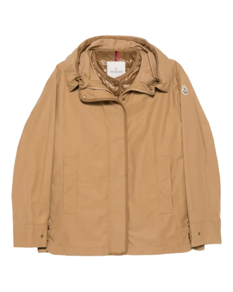 Moncler logo-patch hooded jacket - Braun Braun