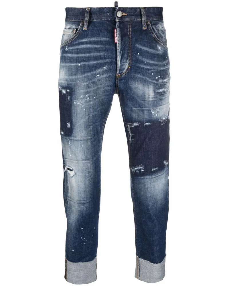 Dsquared2 Gerade Patchwork-Jeans - Blau Blau