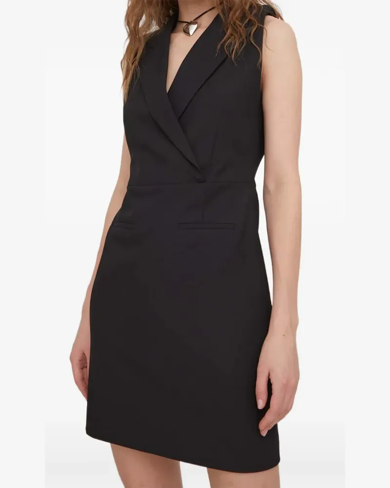 HUGO BOSS peak-lapel sleeveless mini dress - Schwarz Schwarz