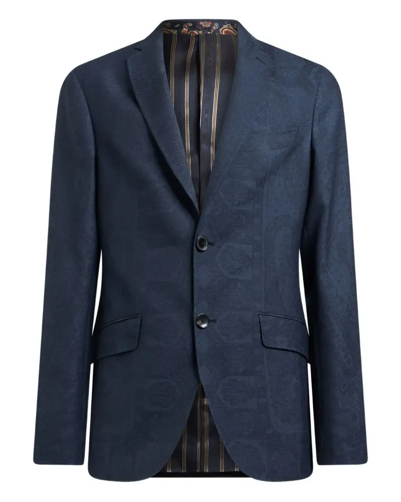 Etro Sakko mit Paisley-Print - Blau Blau