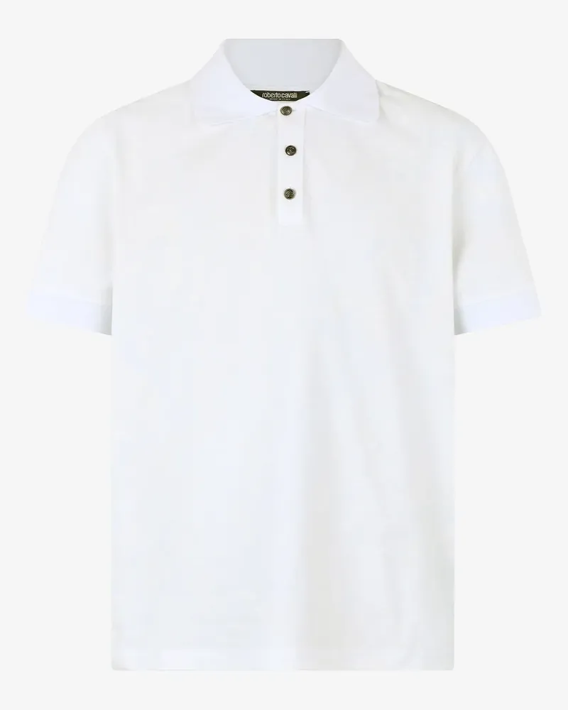 Roberto Cavalli Poloshirt mit Python-Print - Weiß Weiß