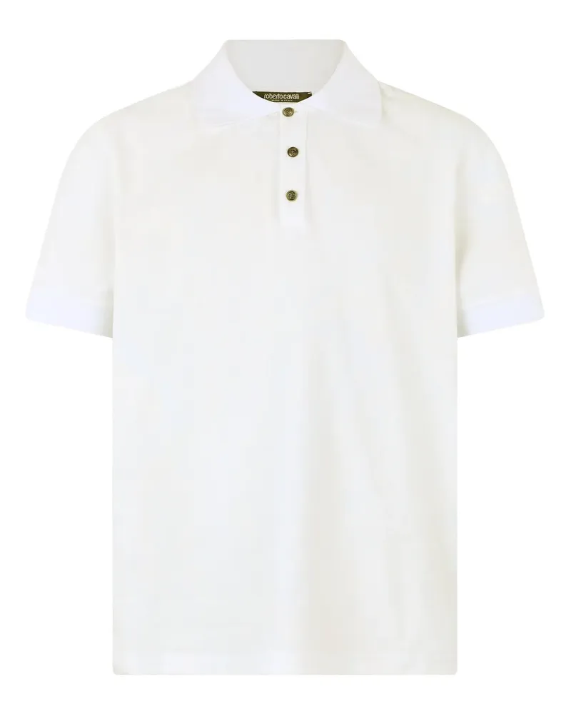 Roberto Cavalli Poloshirt mit Python-Print - Weiß Weiß