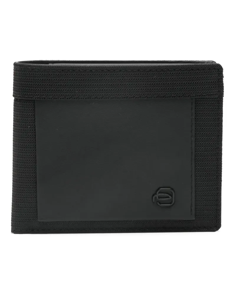 Piquadro Portemonnaie mit Logo-Schild - Schwarz Schwarz