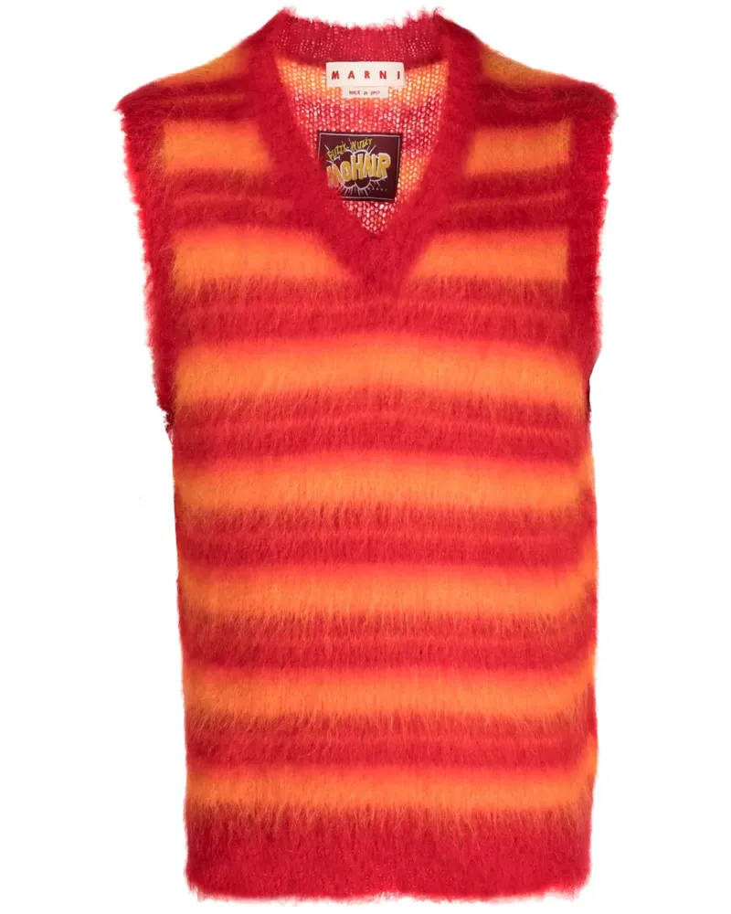 Marni Gestreifter Pullunder - Rot Rot