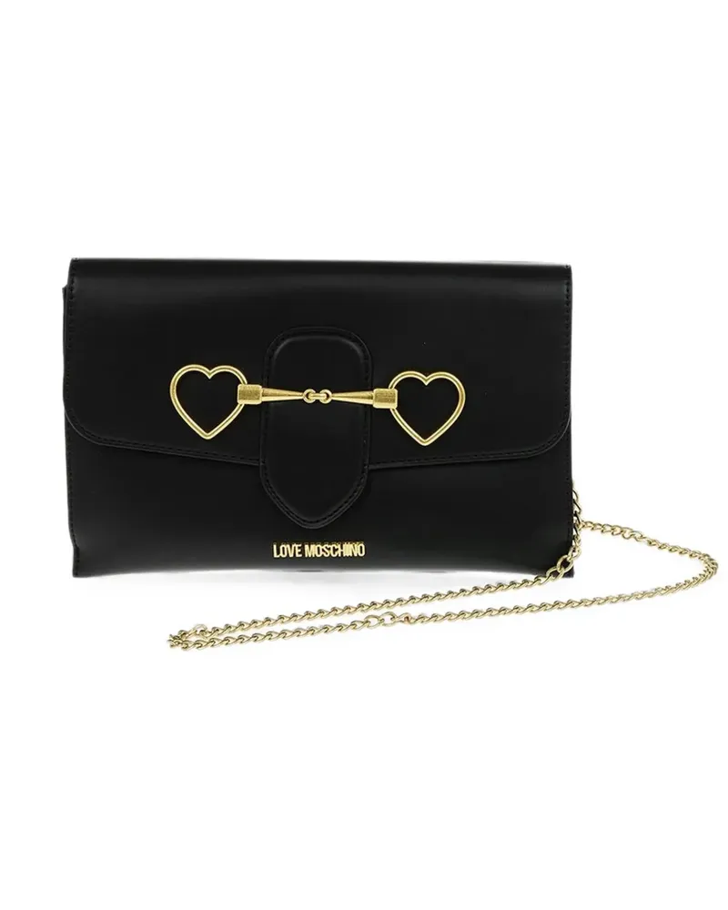 Moschino heart-motif chain-strap shoulder bag - Schwarz Schwarz