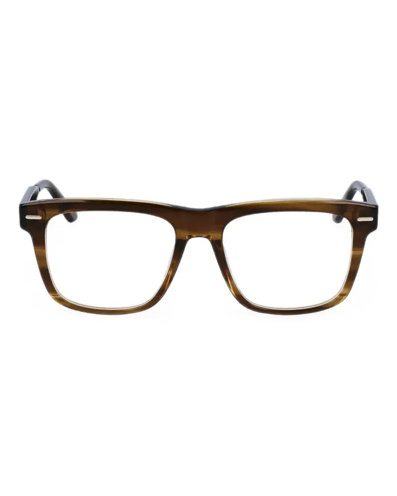 Calvin Klein Gestreifte Brille mit eckigem Gestell - Grün Grün