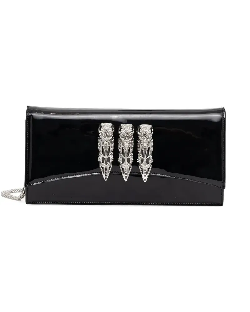 Philipp Plein Clutch mit Totenkopf - Schwarz Schwarz