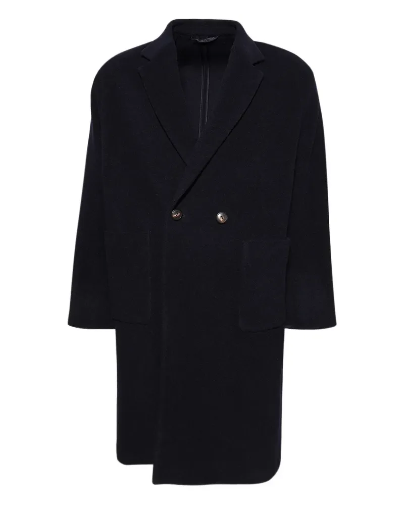 Doppiaa double-breasted patch-pocket coat - Blau Blau