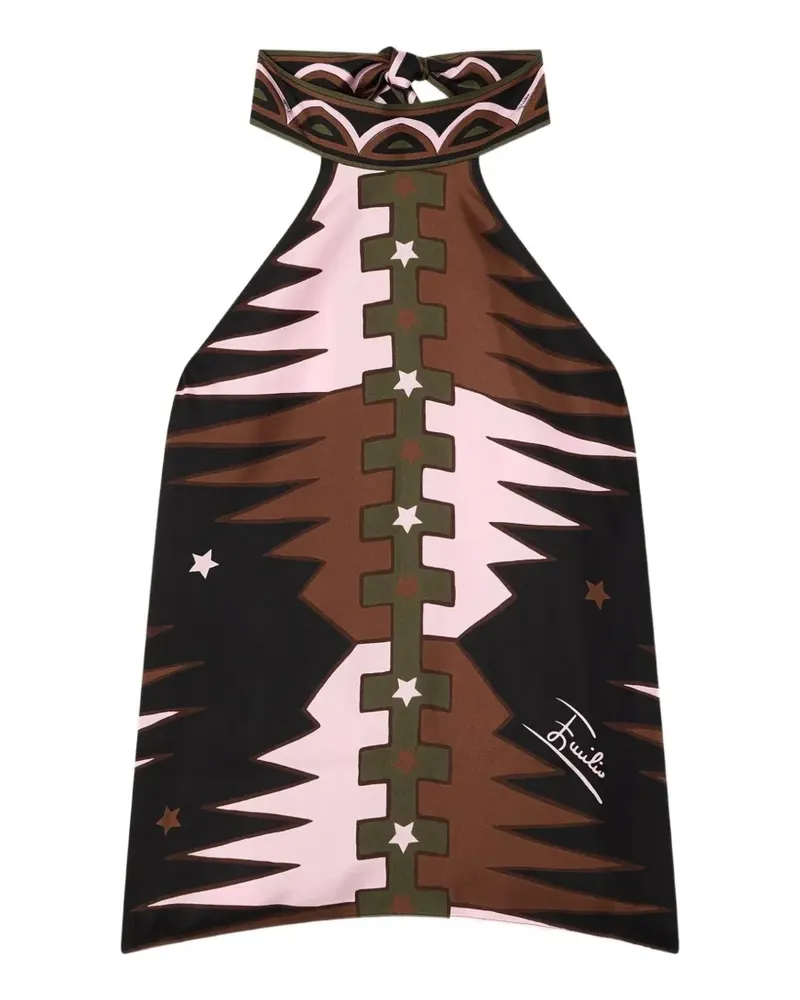 Emilio Pucci Valdimontone Neckholder-Top mit Print - Grün Grün
