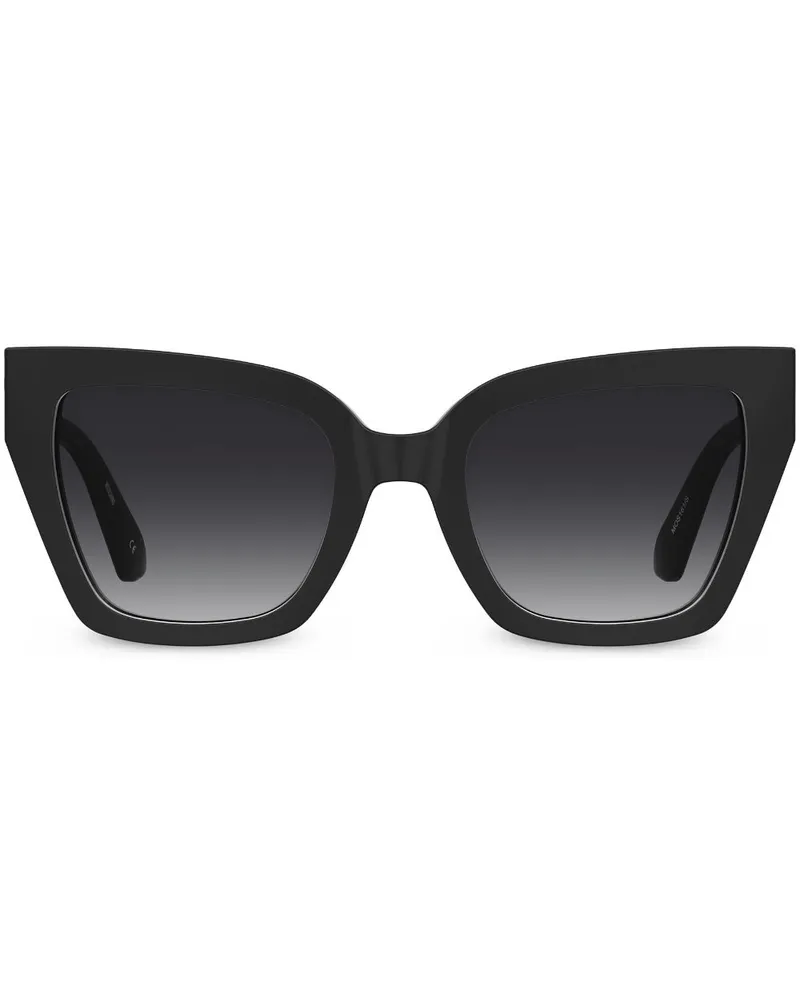 Moschino Cat-Eye-Sonnenbrille mit Logo - Schwarz Schwarz