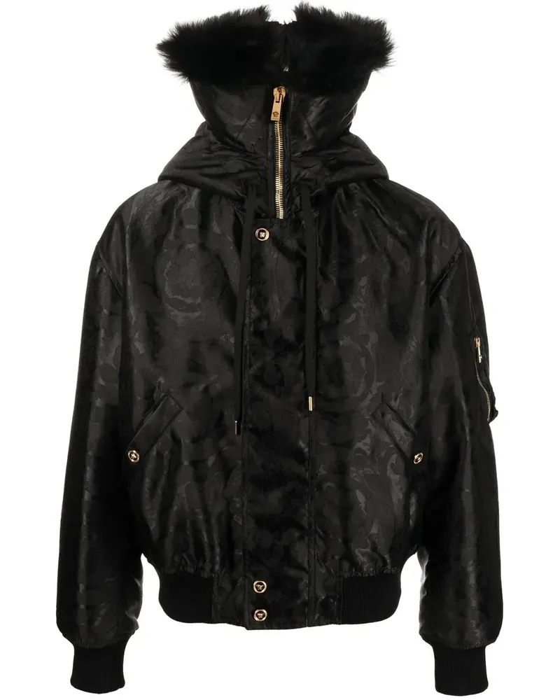 Versace Jacke mit Futter aus Shearling - Schwarz Schwarz