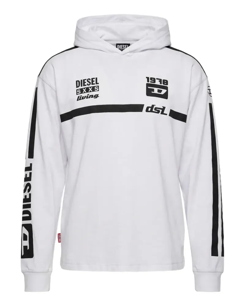 Diesel logo-print hoodie - Weiß Weiß