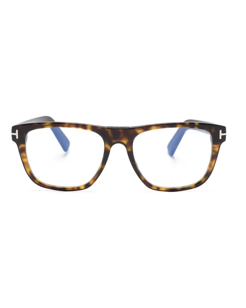 Tom Ford Eckige Brille in Schildpattoptik - Braun Braun