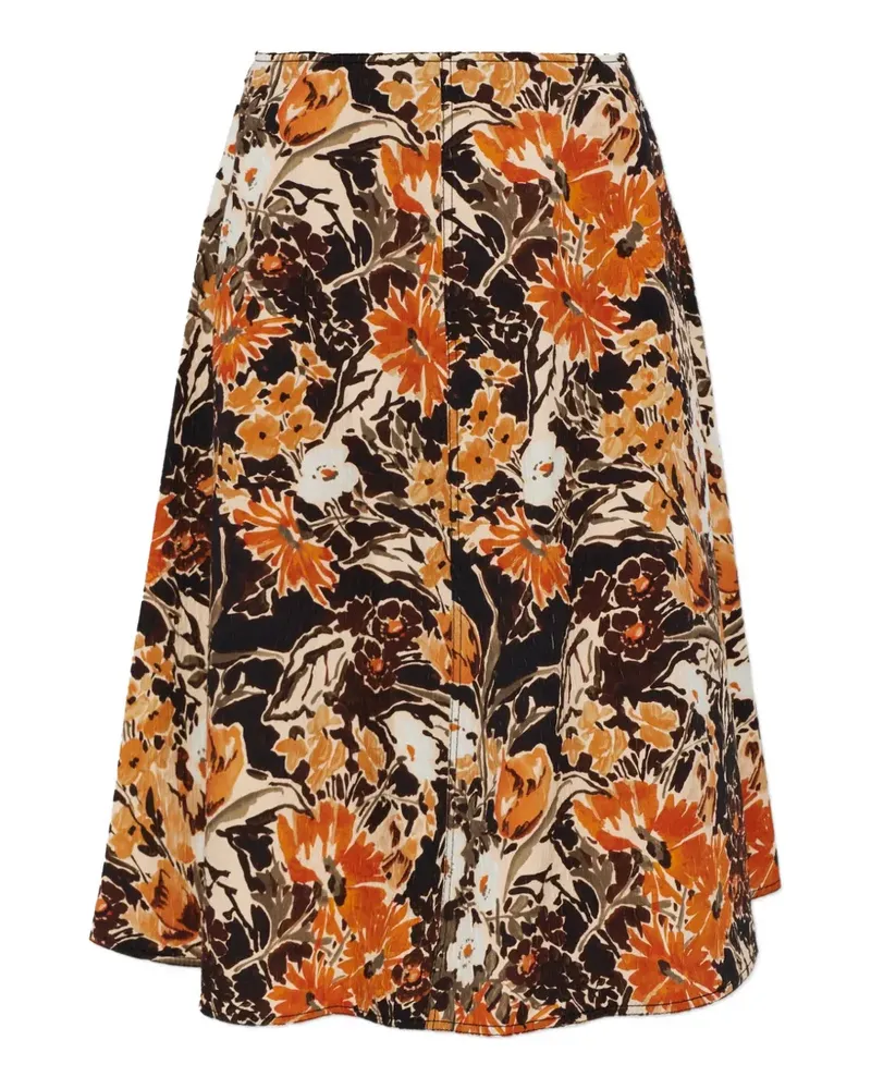 Marni Midirock mit Blumenprint - Orange Orange