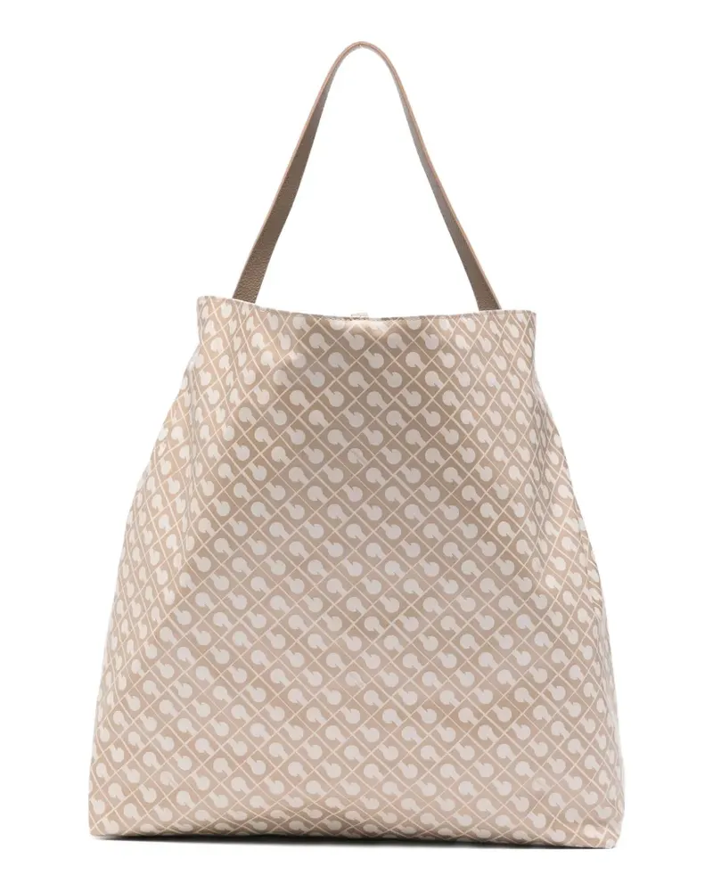 Gherardini patterned tote bag - Nude Nude