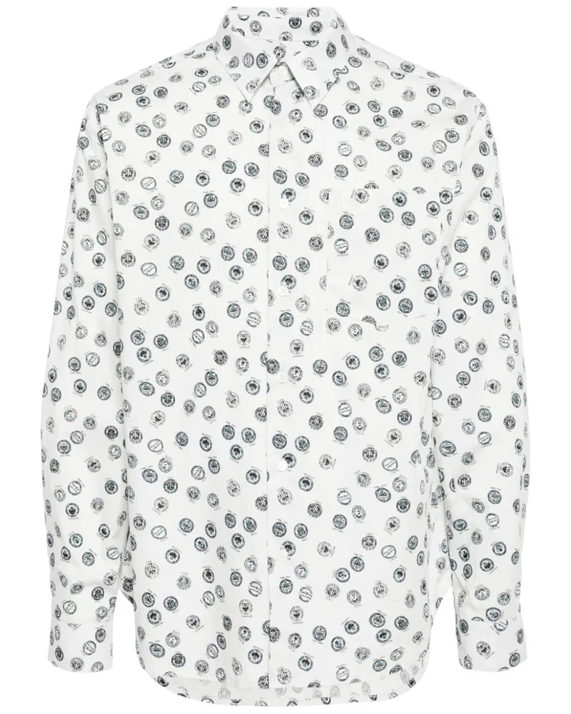 Kitsuné Hemd mit grafischem Print - Blau Blau