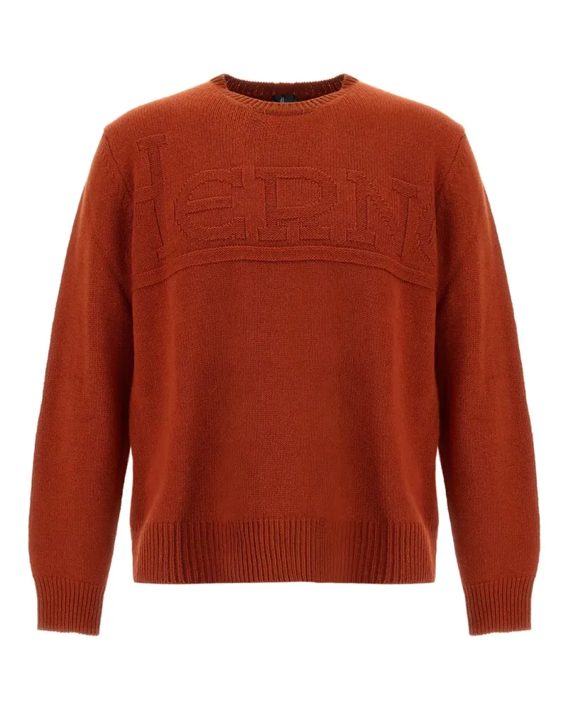Herno Pullover mit Logo-Intarsie - Orange Orange