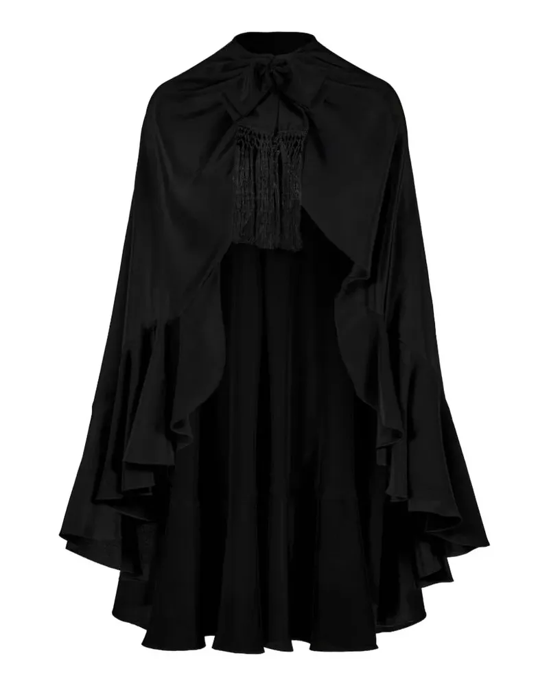 Johanna Ortiz Aromatic Garden ruffled cape - Schwarz Schwarz