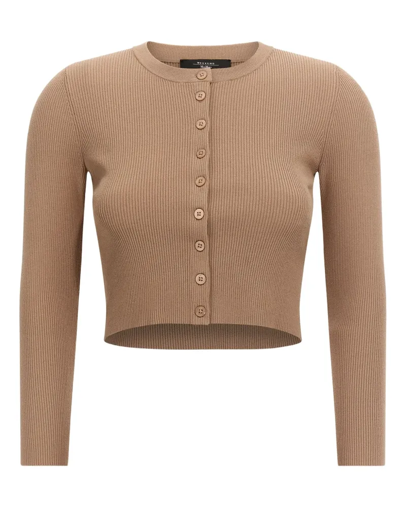 Max Mara Gerippter Cardigan - Nude Nude