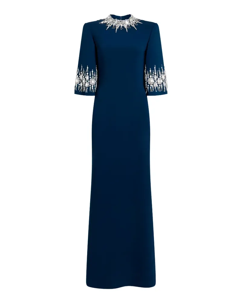 Jenny Packham embellished collar maxi dress - Blau Blau