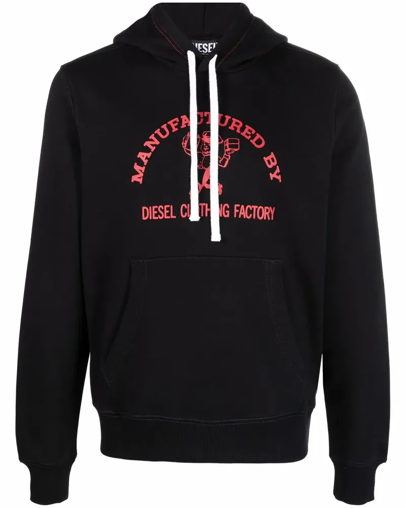 Diesel Hoodie mit Print - Schwarz Schwarz