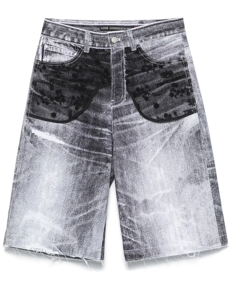 Andersson Bell Jeansshorts mit Spitzeneinsätzen - Weiß Weiß