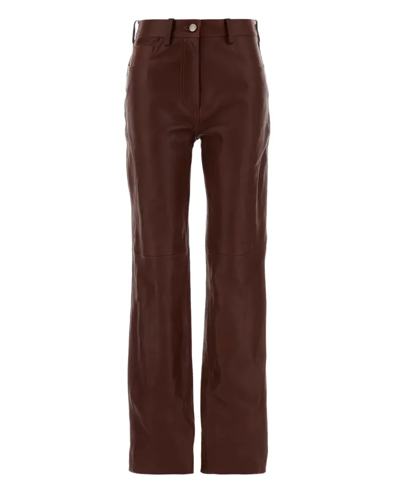 Magda Butrym Lederhose mit geradem Bein - Braun Braun