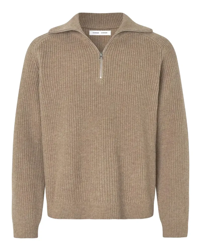 Samsøe & Samsøe Sarick Pullover mit kurzem Reißverschluss - Nude Nude