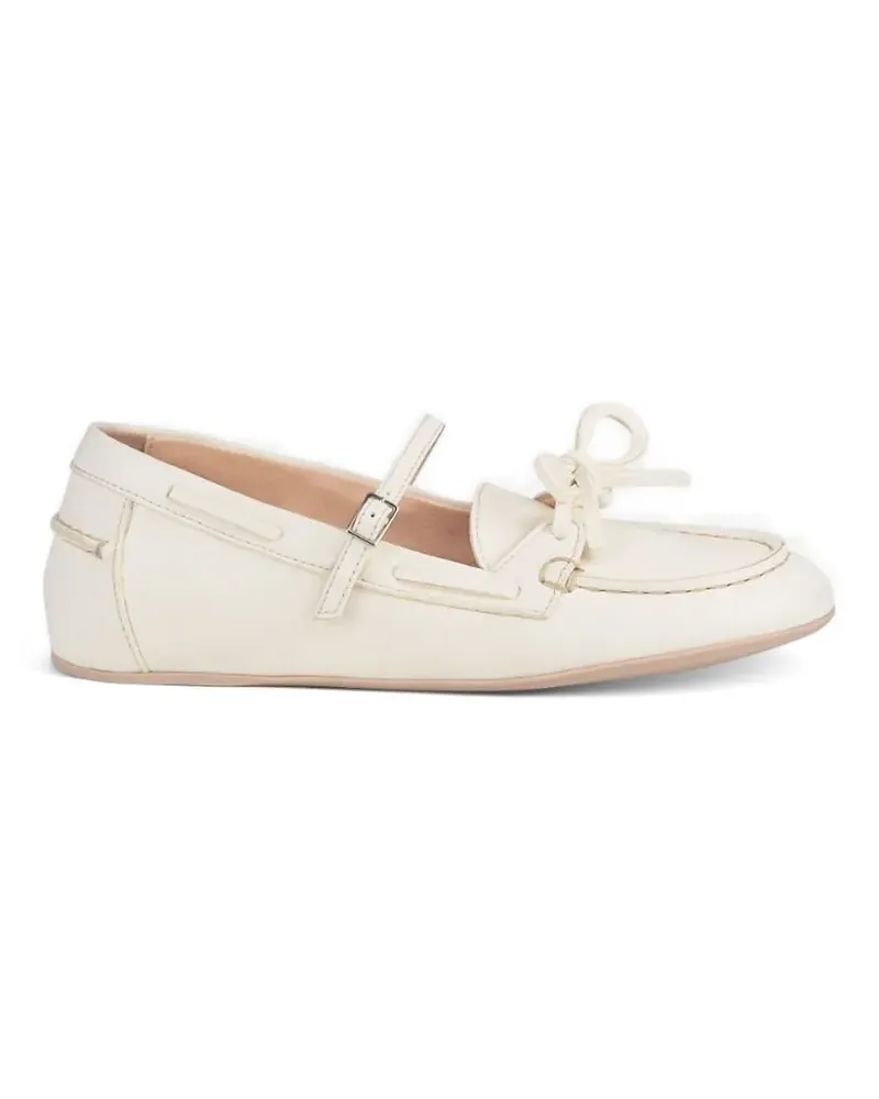 Attilio Giusti Leombruni Hoola Hoop bow-detail loafers - Nude Nude