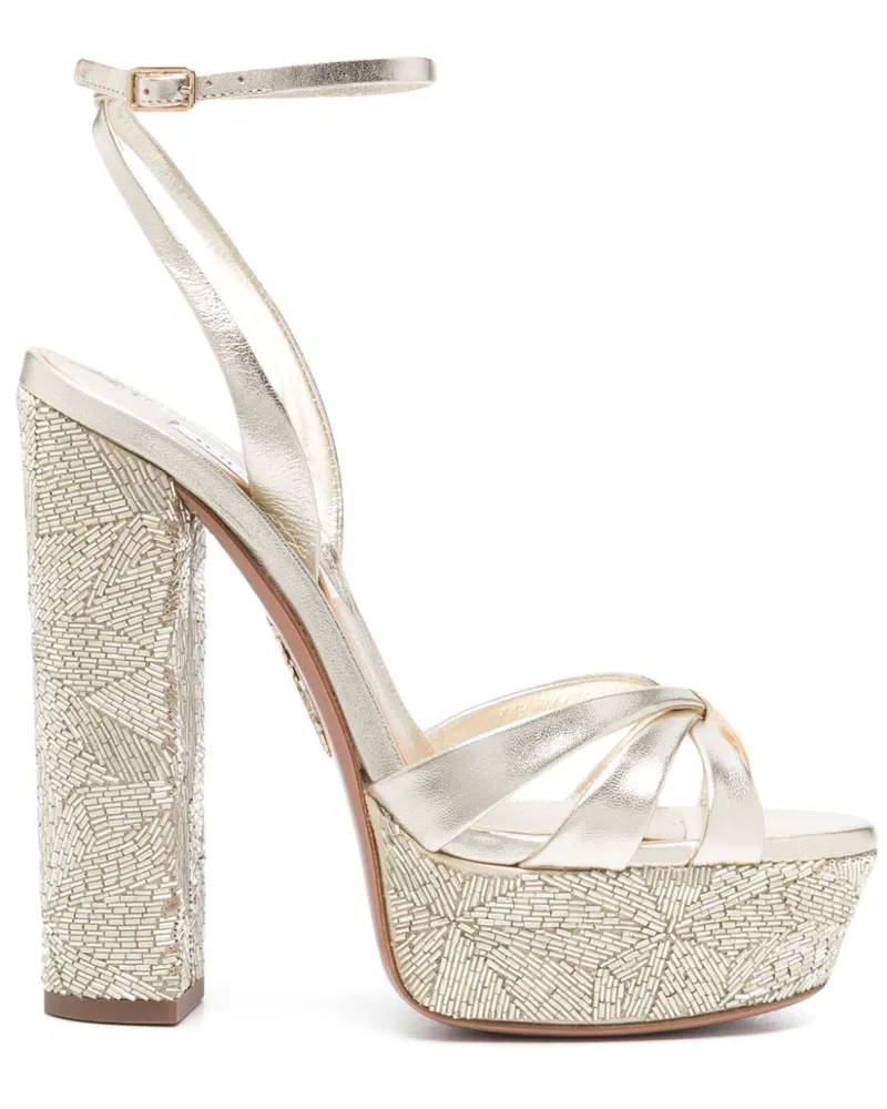 Aquazzura Sandalen mit Perlen 150mm - Gold Gold