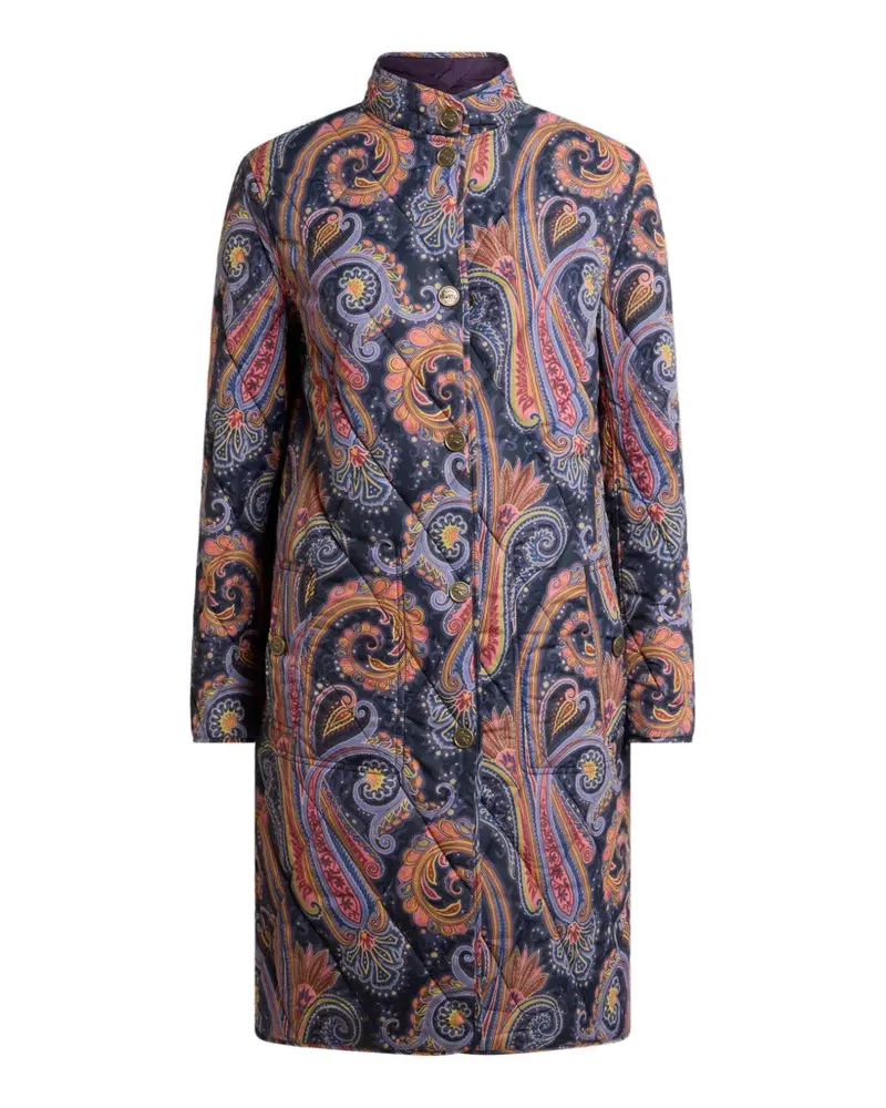 Etro Gesteppter Mantel - Blau Blau