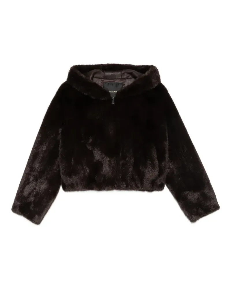 Pinko Kapuzenjacke aus Faux Fur - Braun Braun