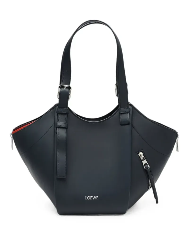 Loewe Hammock Schultertasche im Layering-Look - Blau Blau