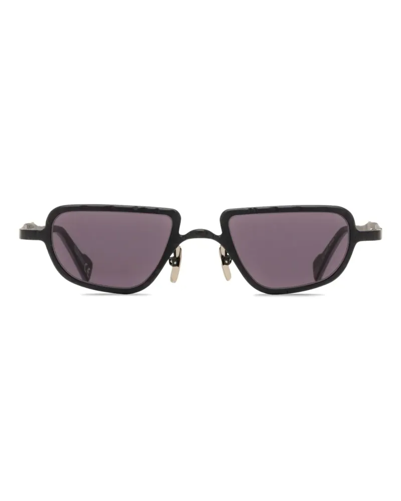 KUBORAUM Z28 Sonnenbrille mit geometrischem Gestell - Schwarz Schwarz