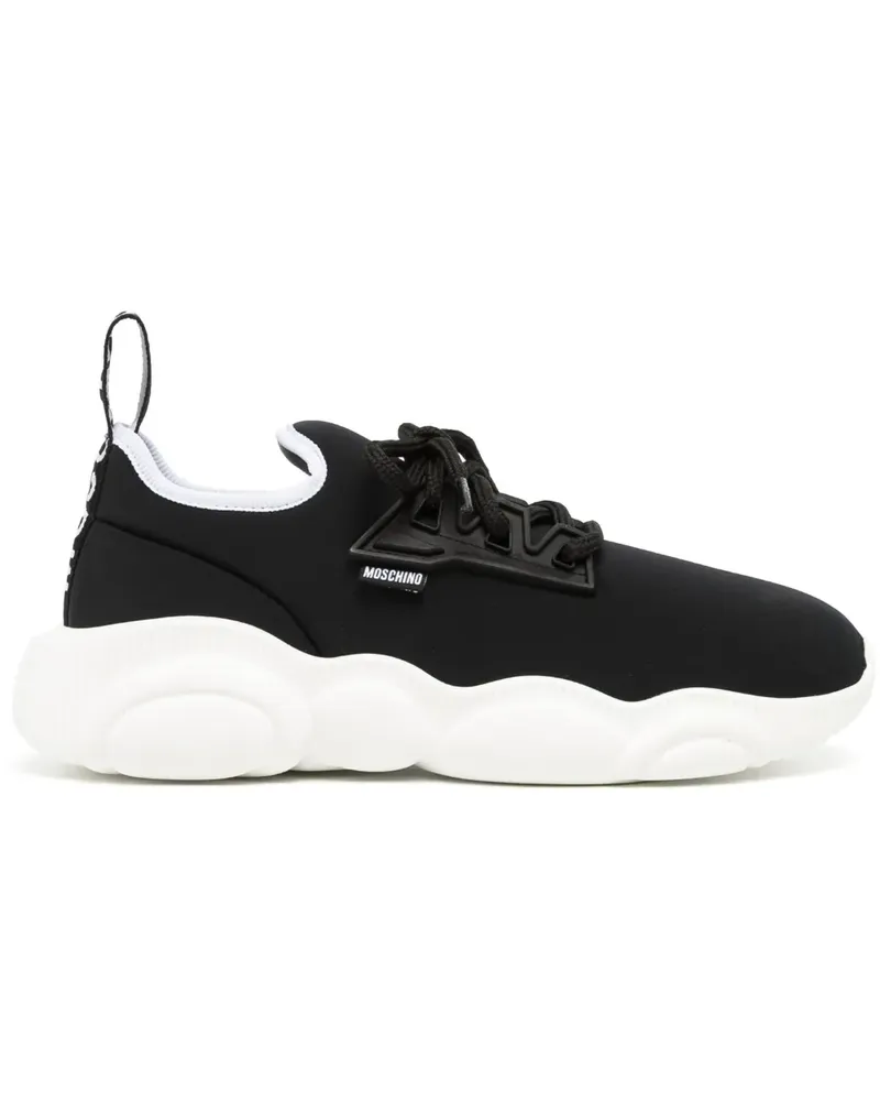 Moschino Sneakers mit Logo-Patch - Schwarz Schwarz