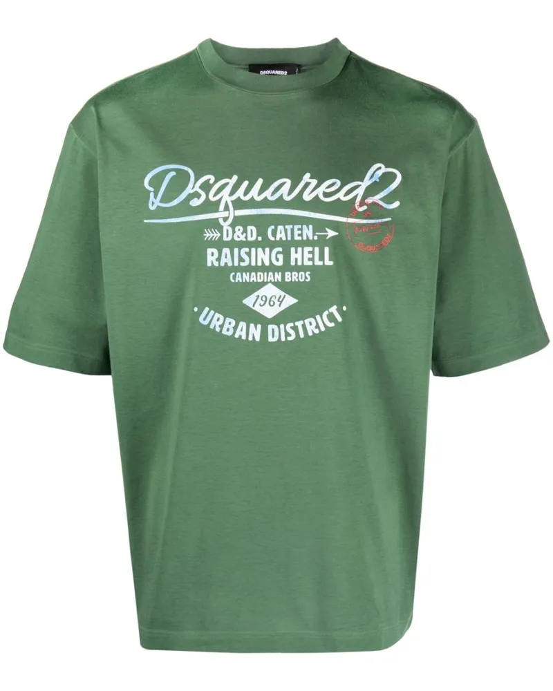 Dsquared2 T-Shirt mit Logo-Print GrüN