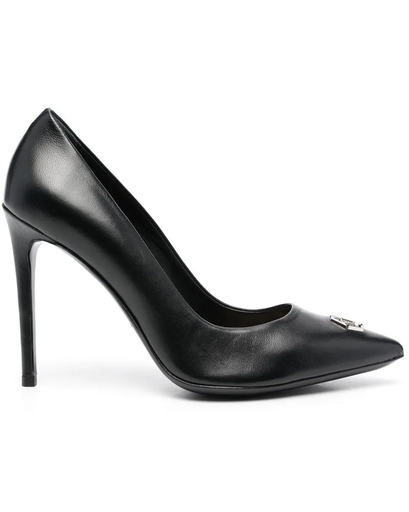 Philipp Plein Pumps mit Logo-Schild - Schwarz Schwarz