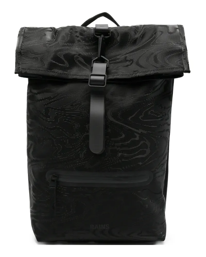 RAINS pattern backpack - Schwarz Schwarz
