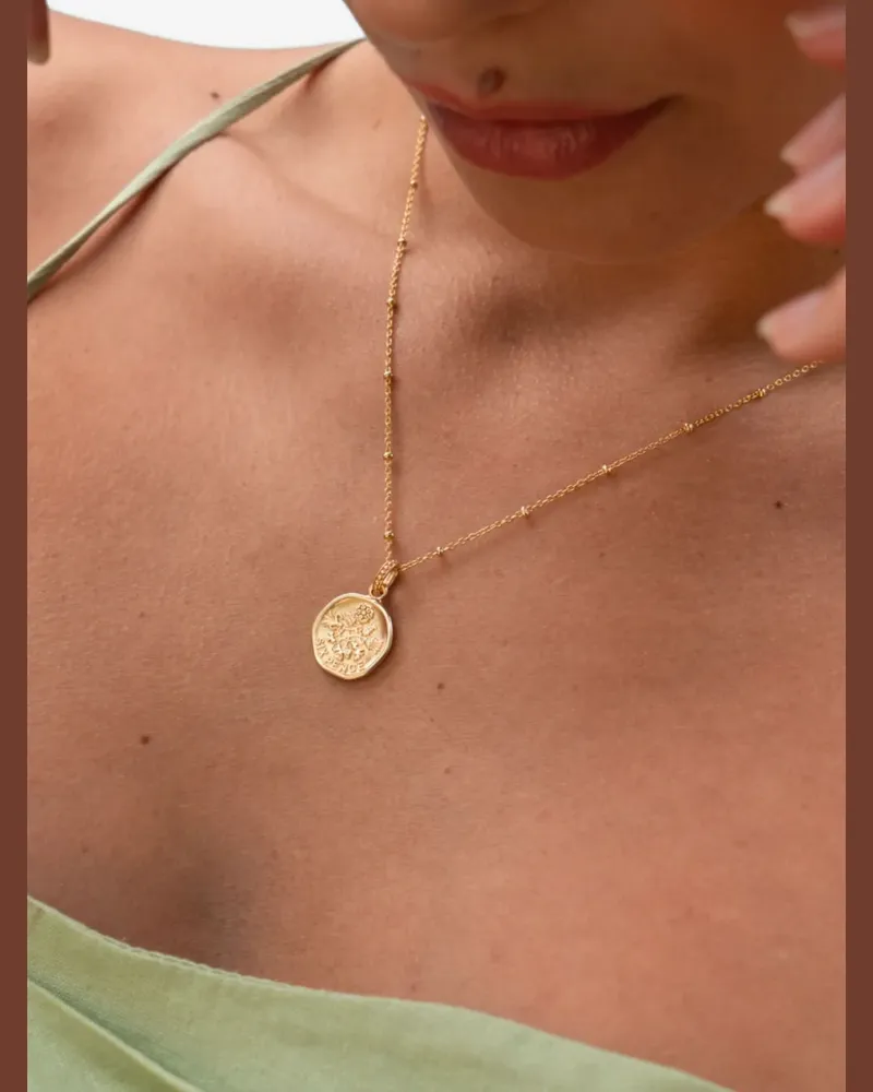 Dower & Hall Lucky Sixpence Halskette - Gold Gold