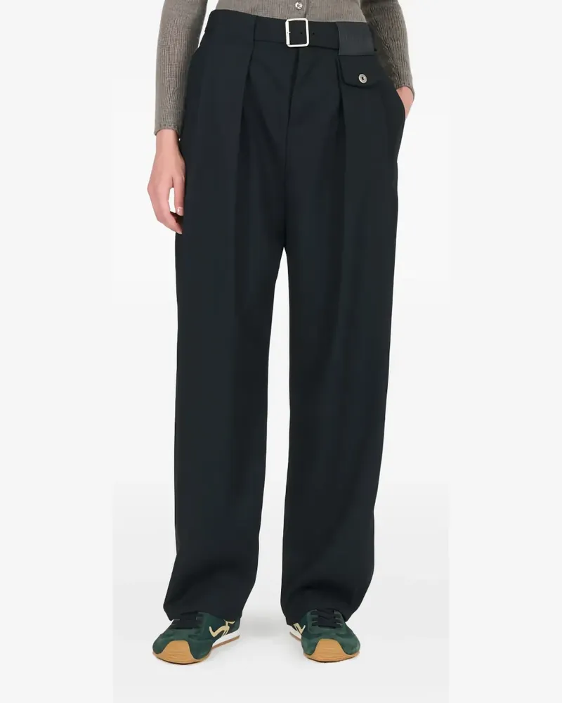 Loewe Bundfaltenhose mit Gürtel - Schwarz Schwarz