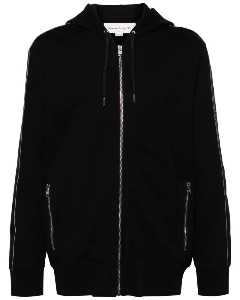 Alexander McQueen Hoodie mit Logo-Besatz Schwarz