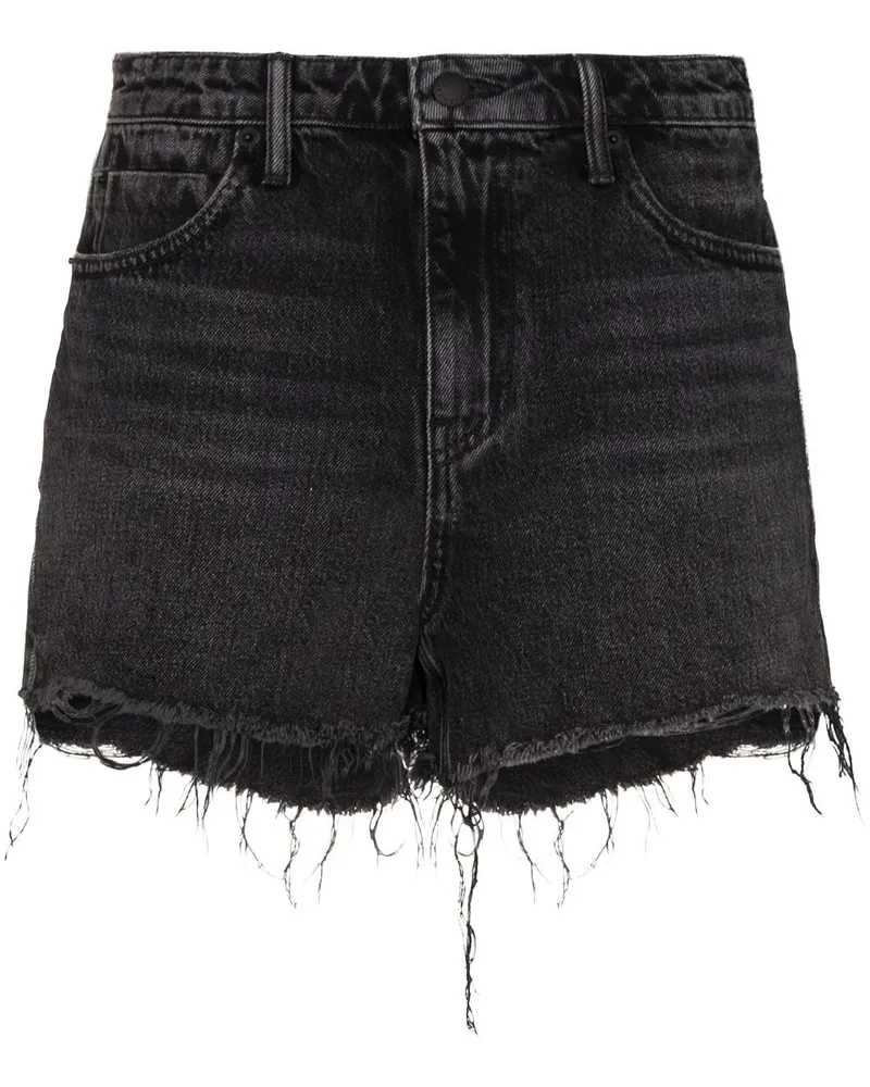 Alexander Wang Ausgefranste Jeans-Shorts Schwarz