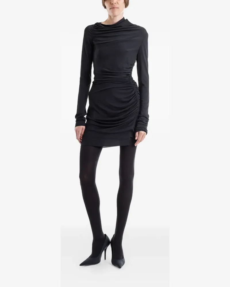 Rick Owens Svita ruched-detailing asymmetric-neck mini dress - Schwarz Schwarz