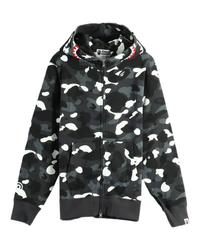 BAPE Shark Hoodie mit Camouflage-Print - Schwarz Schwarz