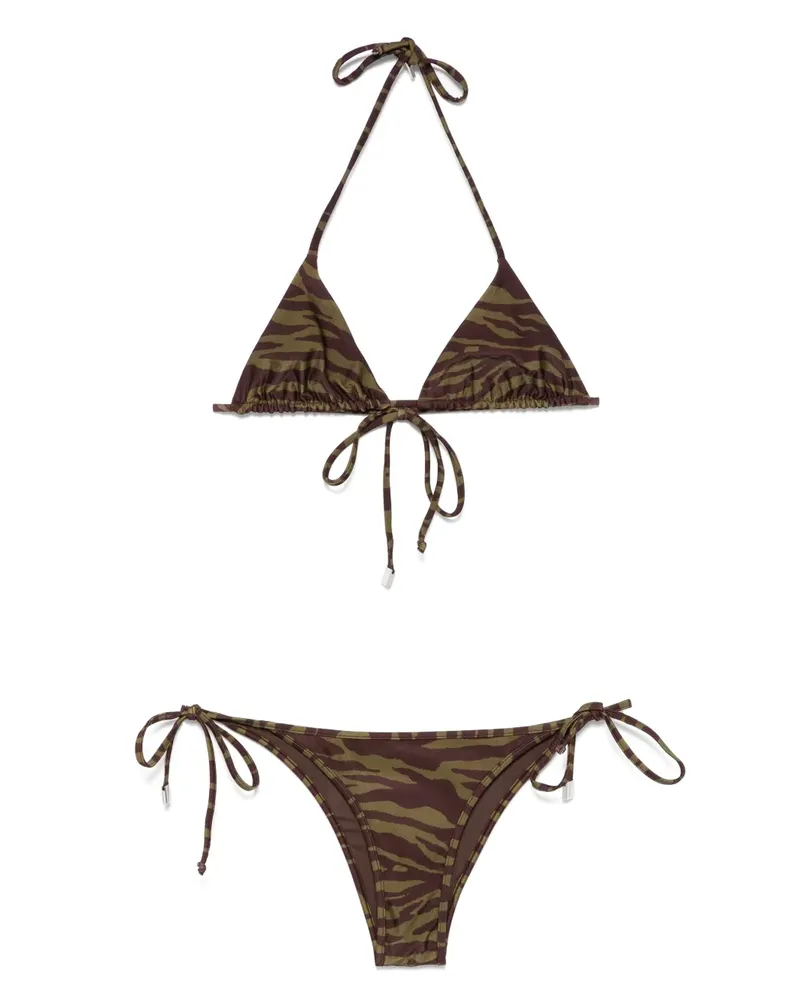 ATTICO Bikini mit Zebra-Print - Grün Grün